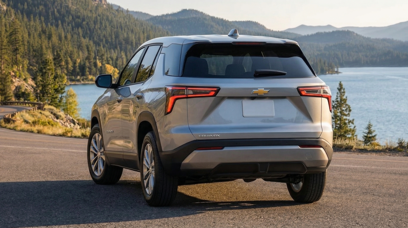 2026 Equinox LT rear view showing LED taillamps and LT badge