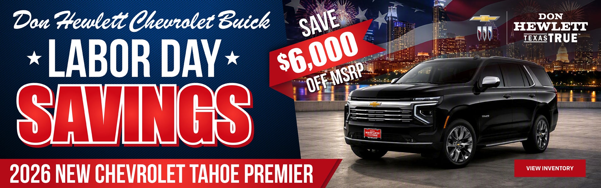 Save $6,000 OFF Tahoe Premier
