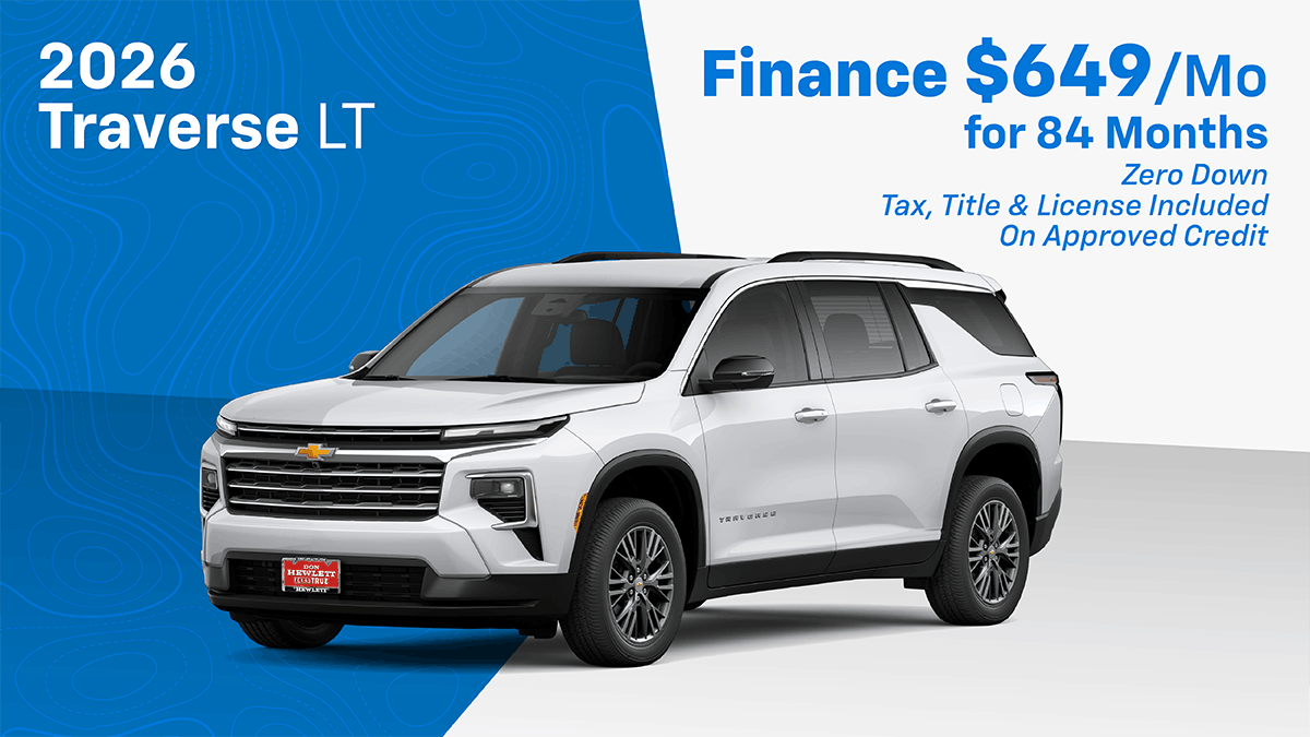 New 2026 Traverse LT $649 Mo. Finance ZERO Down