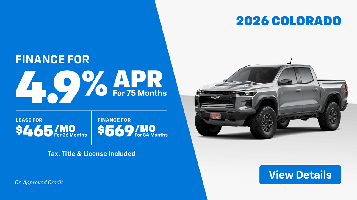 2026 Colorado 4.9% for 75 Mos OR $465 Mo Lease OR $569 Mo Finance