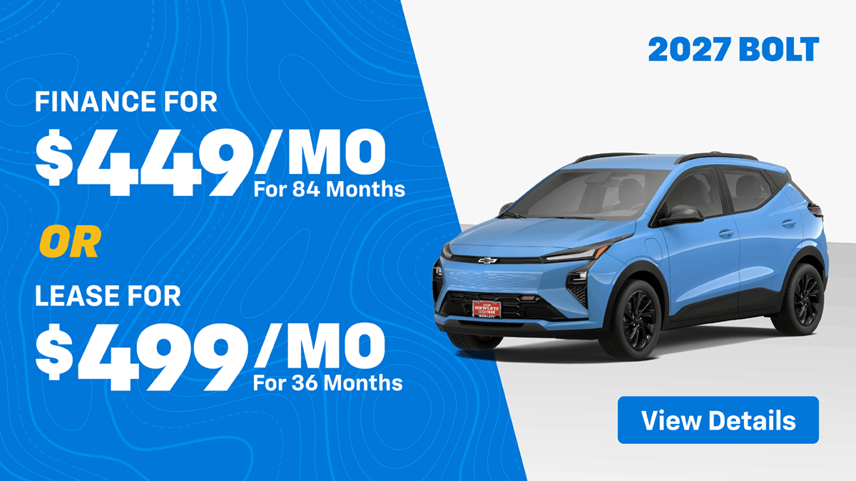 2027 Bolt EV $449 Mo Finance ZERO Down OR $499 Mo Lease $999 to start